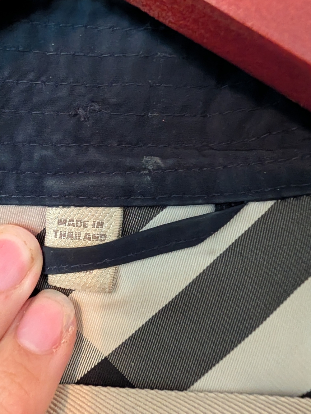 Burberry Brit Navy Double-Breasted Short Trench Coat - Picture 15 of 16